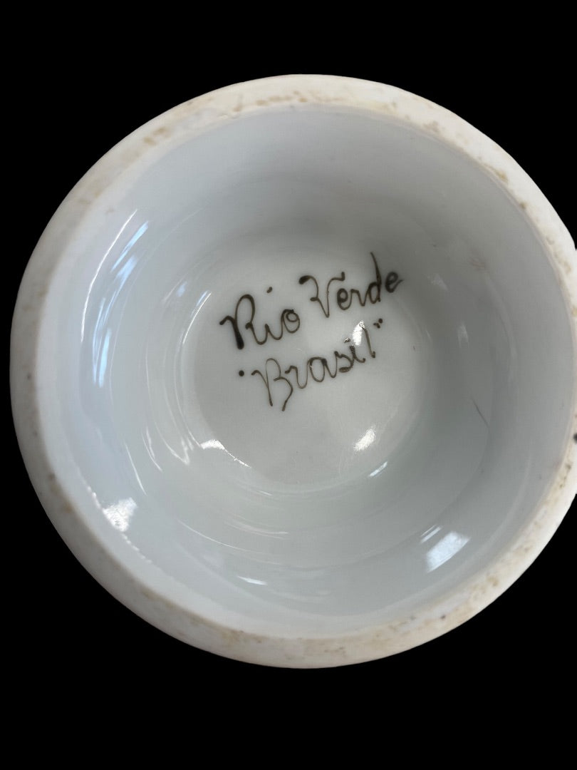 Rio Verde Brazil Hand Painted Floral Coffee Teacup Mug Pink