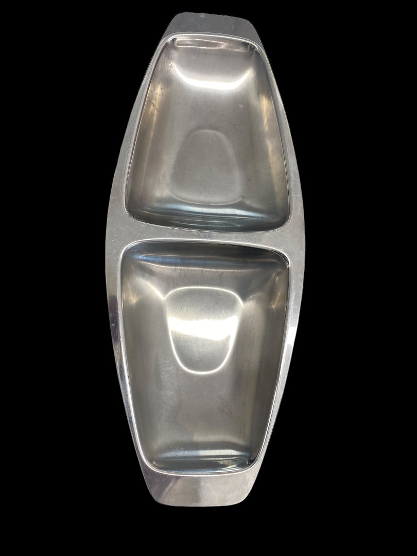 Vintage Alfra Aless 18/10 Stainless Steel Divided Dish Made in Italy