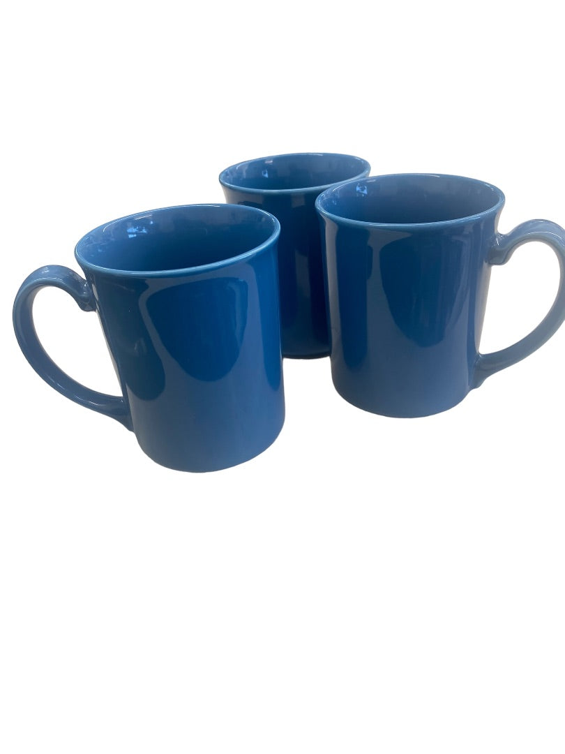 Corning Blue Coffee Cup Mug Set 3 Microwave Safe