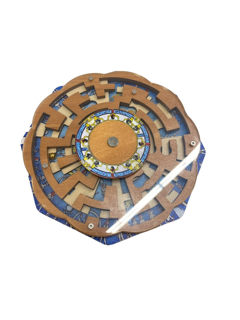 True Genius Dendera Zodiac Wooden Brainteaser Puzzle Maze Game