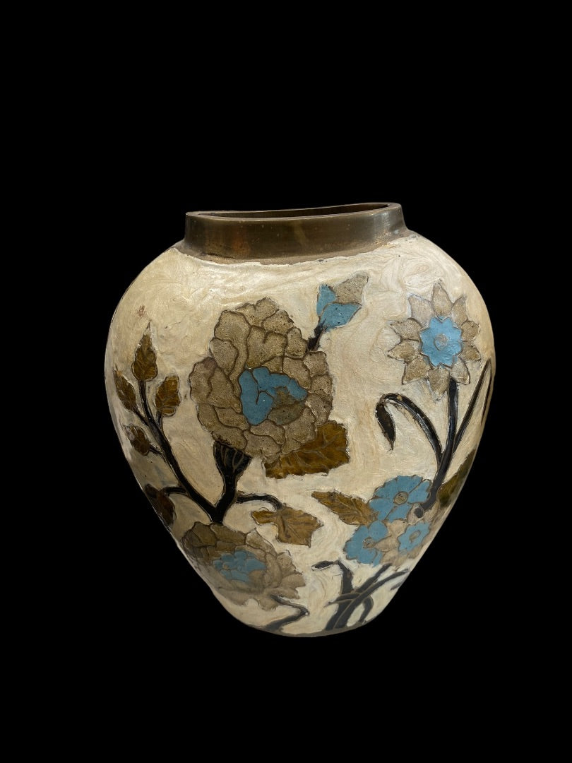 Heavy Brass Painted Vases
