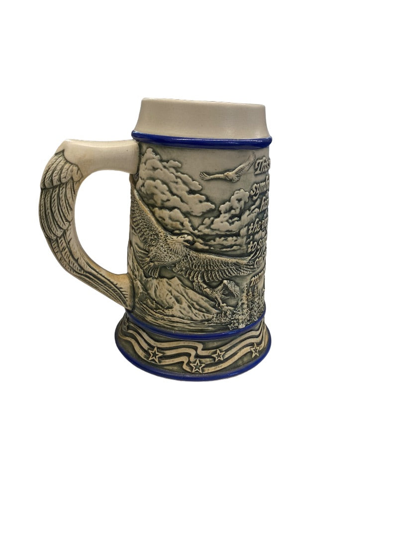 The Bald Eagle Stein Mug Tom O'Brien American Animal Ceramic 2000 Ceramarte