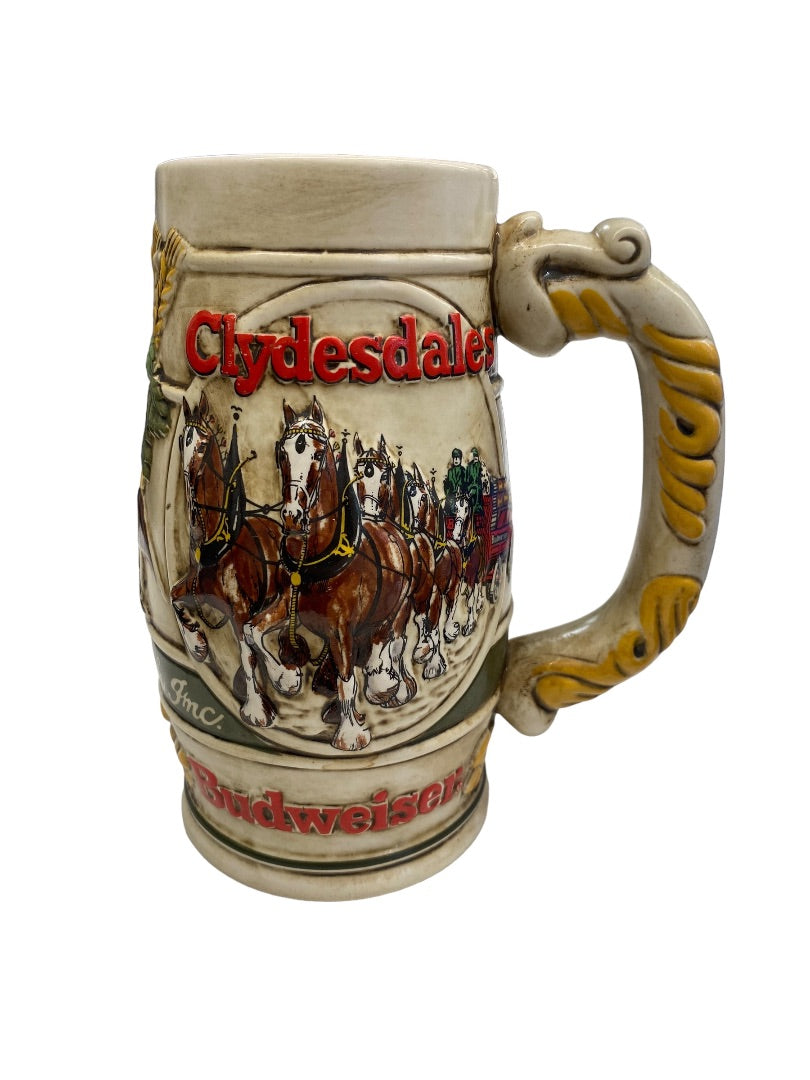 Vintage Budweiser Anheuser Bush Clydesdales Horses stein