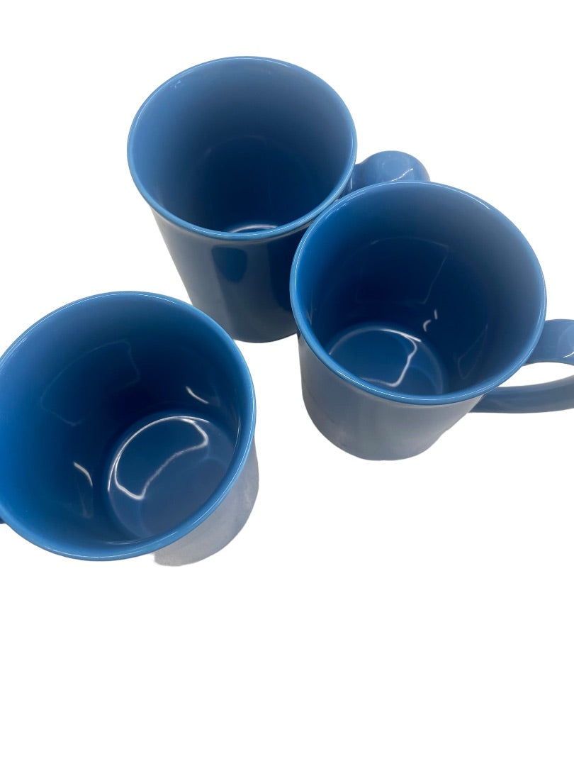 Corning Blue Coffee Cup Mug Set 3 Microwave Safe