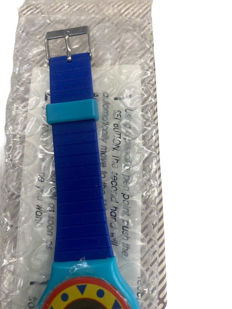 VINTAGE 1989 Avon Big Time Watch Blue/Turquoise NEEDS BATTERY