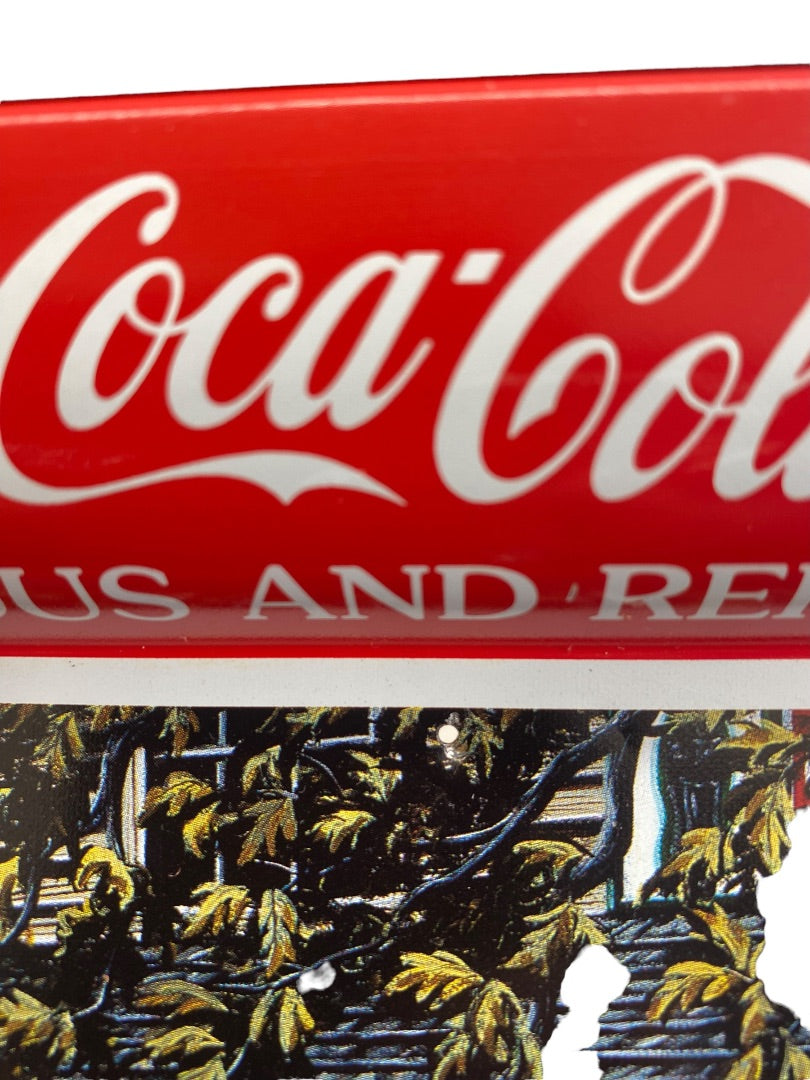 VINTAGE Coca-Cola Tin Tray Pamela Renfroe "Looking Back" 1999