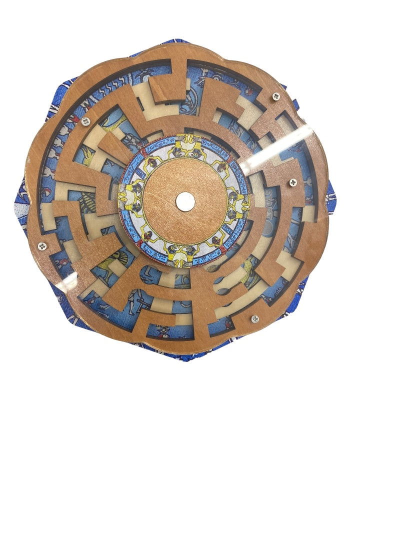 True Genius Dendera Zodiac Wooden Brainteaser Puzzle Maze Game