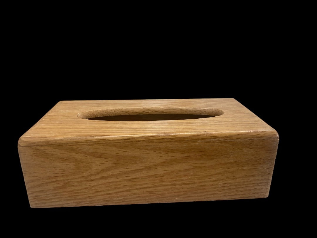 Vintage Oak Wood Tissue Box Dispenser Rectangle