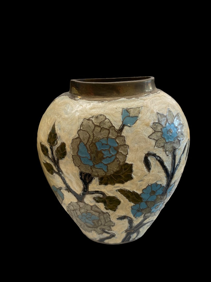 Heavy Brass Painted Vases