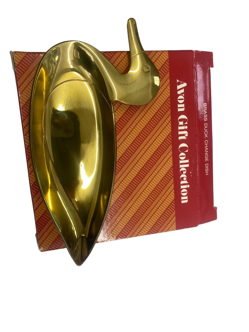 Vintage Avon Brass Duck Change Dish