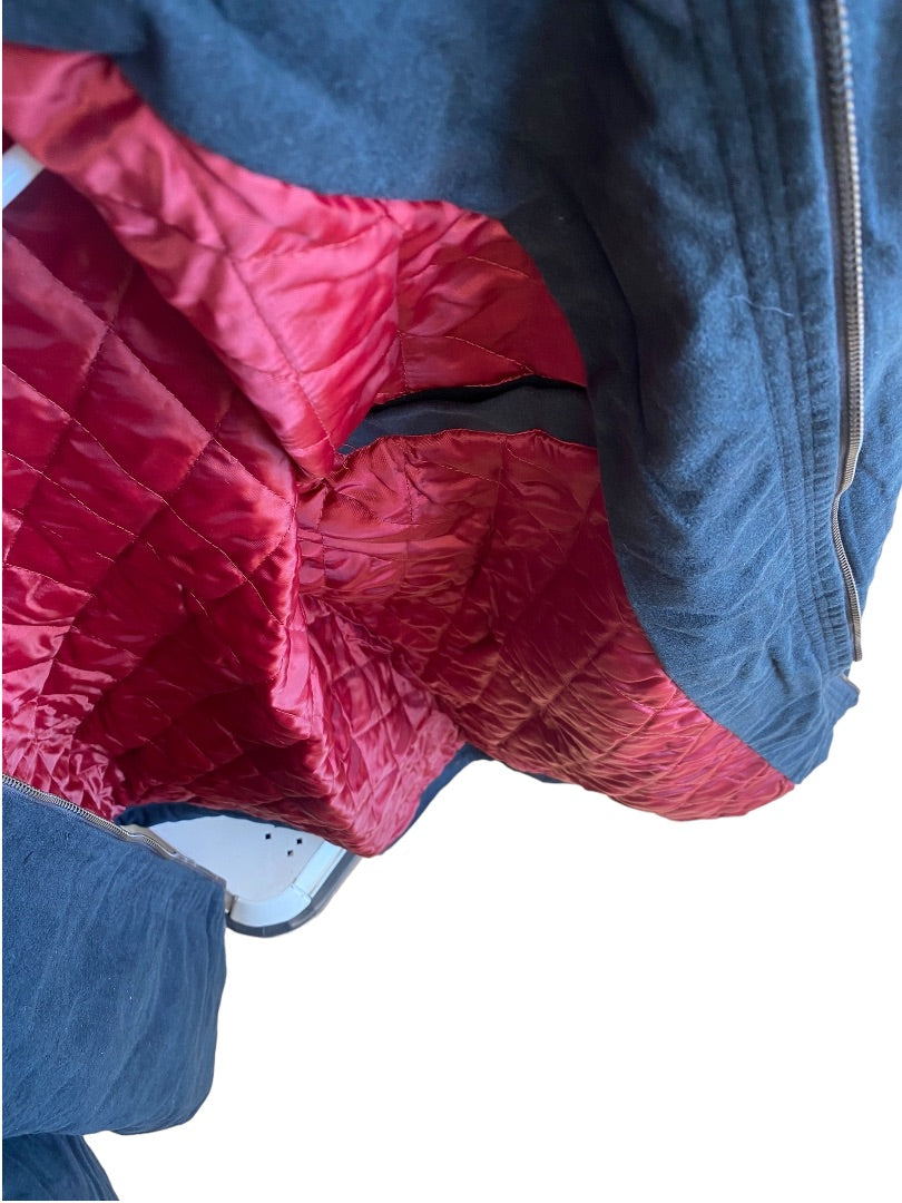 Men Winter Coat Black and Tan Suede Coller XL