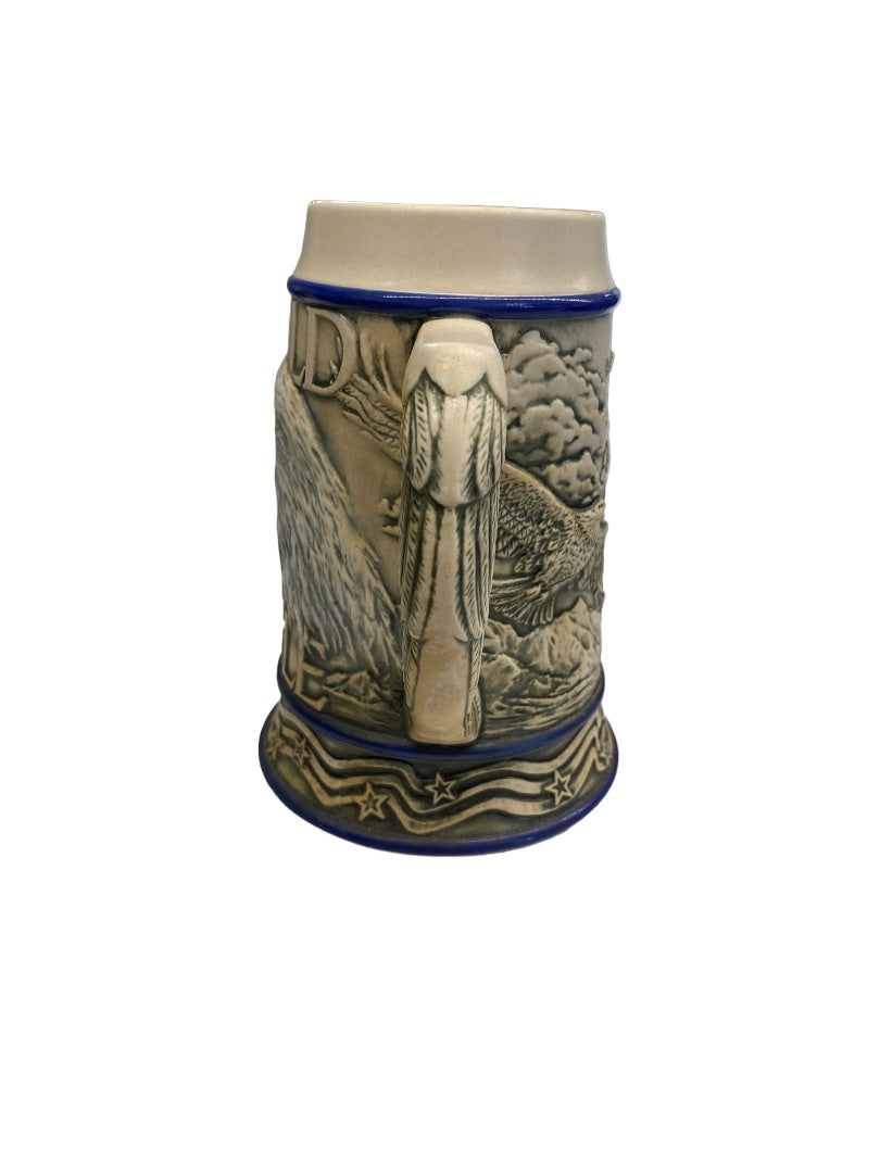 The Bald Eagle Stein Mug Tom O'Brien American Animal Ceramic 2000 Ceramarte