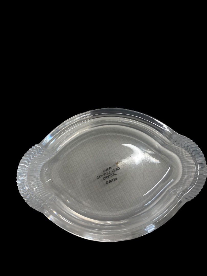 Vintage "A Gift of Love" Small Trinket Box Flower Basket on Lid 24% Lead Crystal