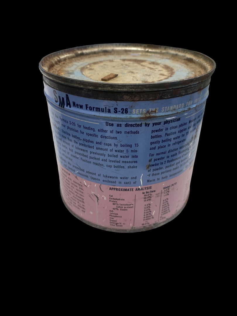 VINTAGE 1964 SMA New Formula S-26 Baby Formula Tin Empty