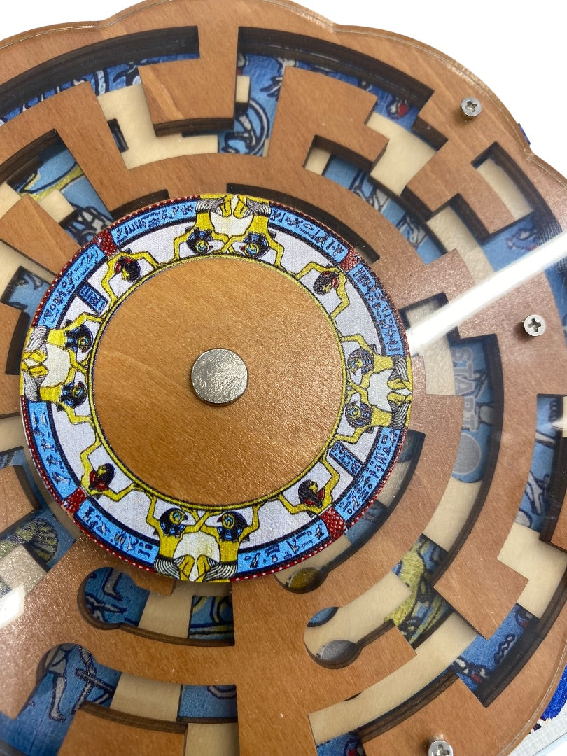 True Genius Dendera Zodiac Wooden Brainteaser Puzzle Maze Game