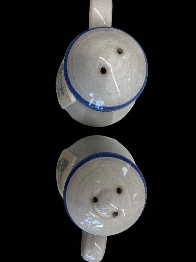 Vintage 1993 Land o' Lakes Feed Salt and Pepper Shakers Set Cenex Stoneware, 5"x