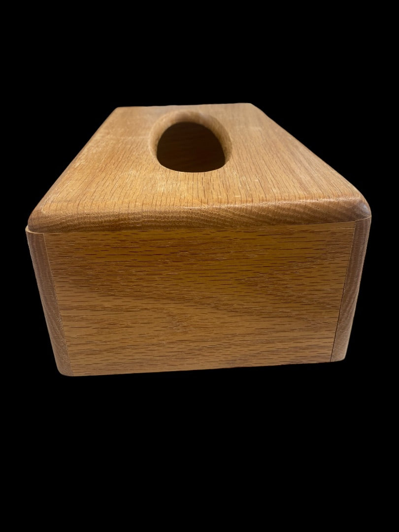 Vintage Oak Wood Tissue Box Dispenser Rectangle