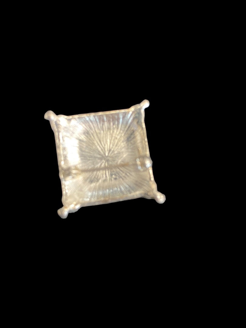 VINTAGE Silver Tone Square Blue Stone Brooch Pin