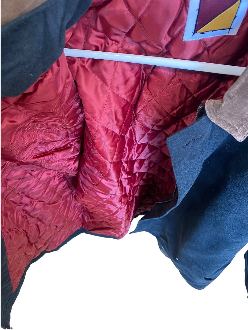 Men Winter Coat Black and Tan Suede Coller XL