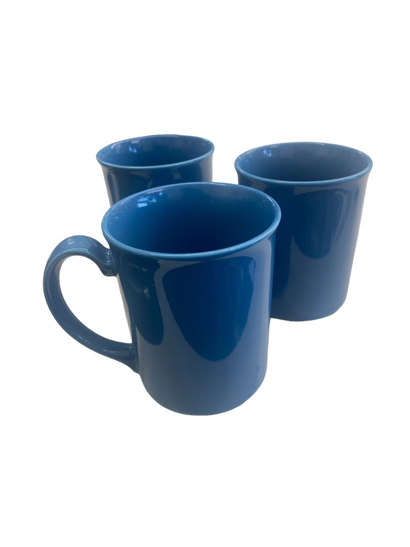 Corning Blue Coffee Cup Mug Set 3 Microwave Safe