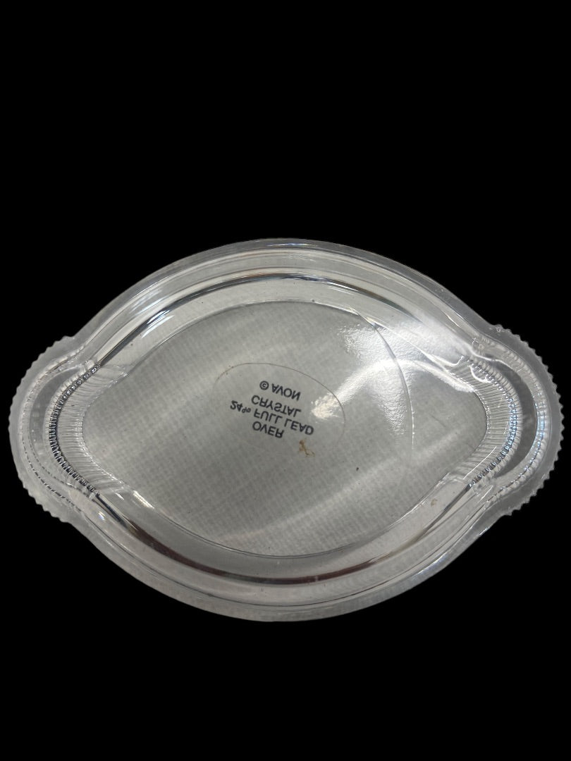 Vintage "A Gift of Love" Small Trinket Box Flower Basket on Lid 24% Lead Crystal