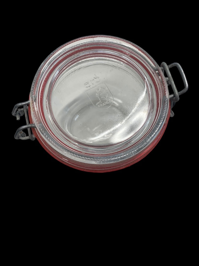 VINTAGE Niveau-De-Remplissage 1/2 Liter Glass Jar with Rubber Seal