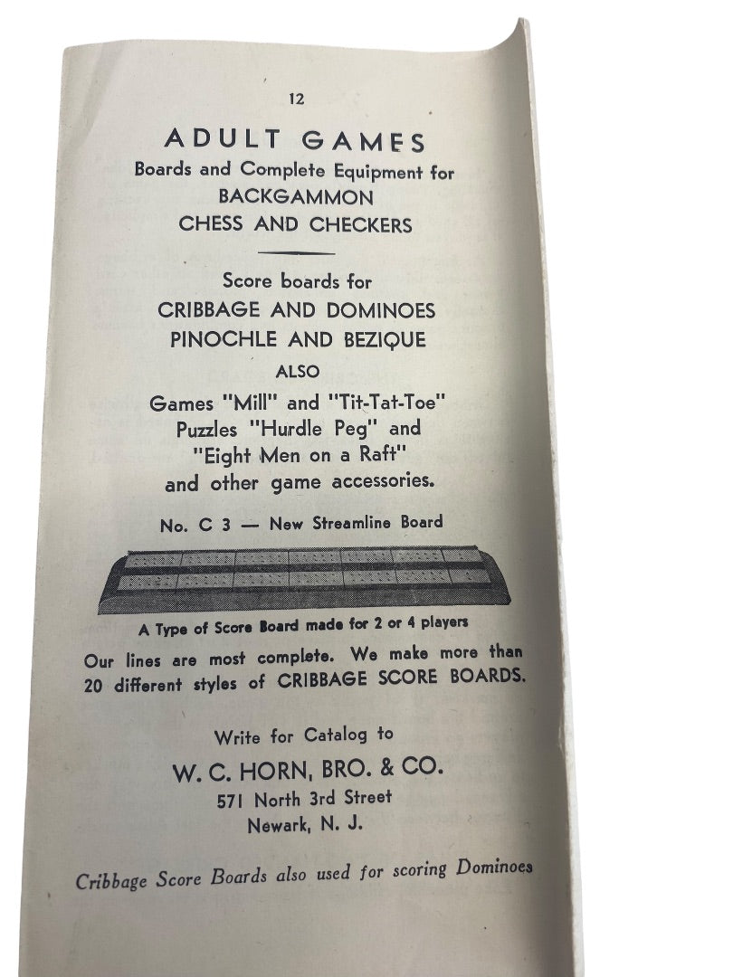 Vintage Horn Cribbage Board