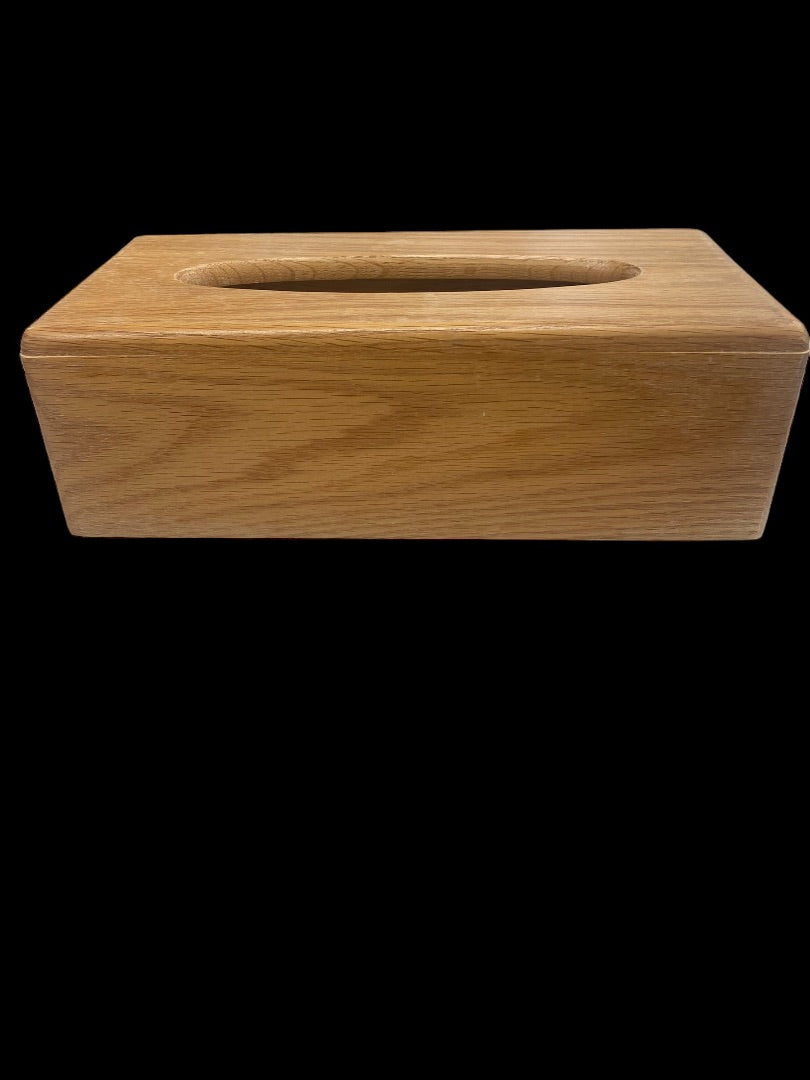 Vintage Oak Wood Tissue Box Dispenser Rectangle