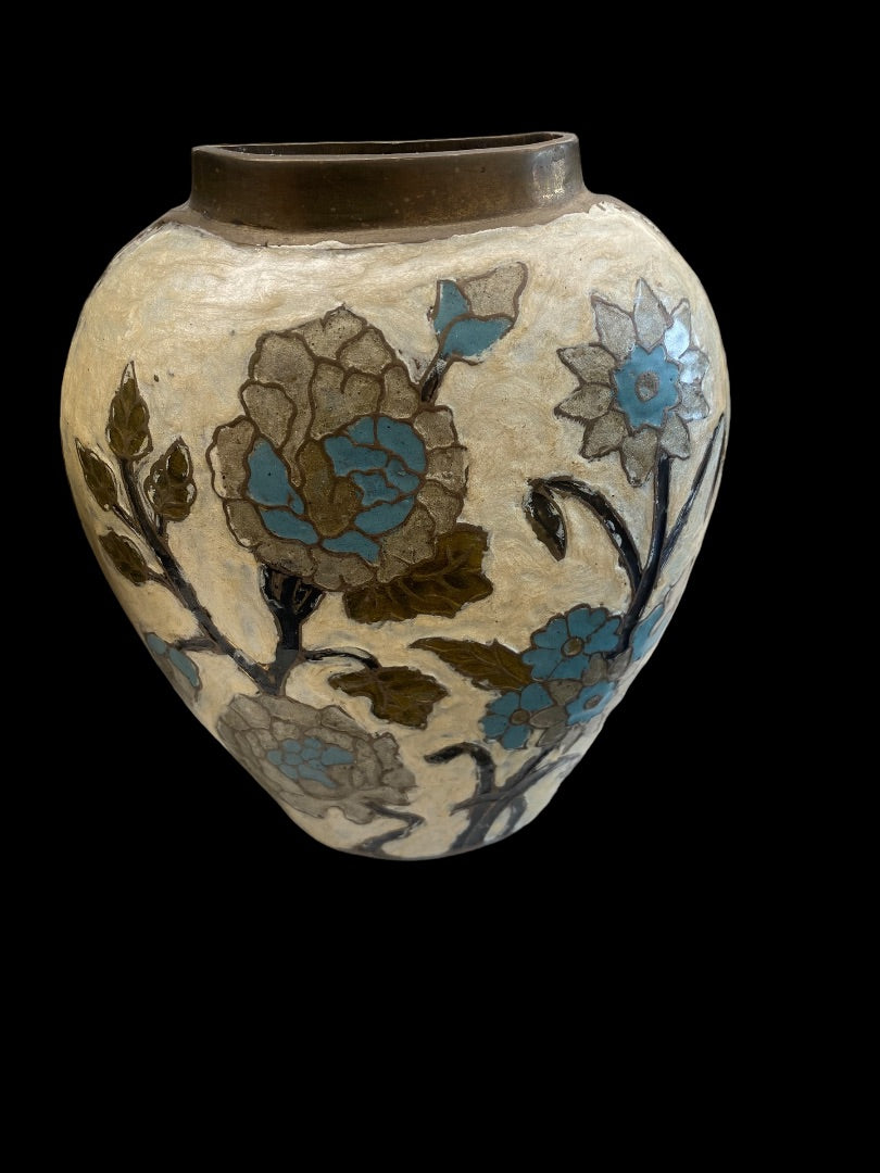 Heavy Brass Painted Vases