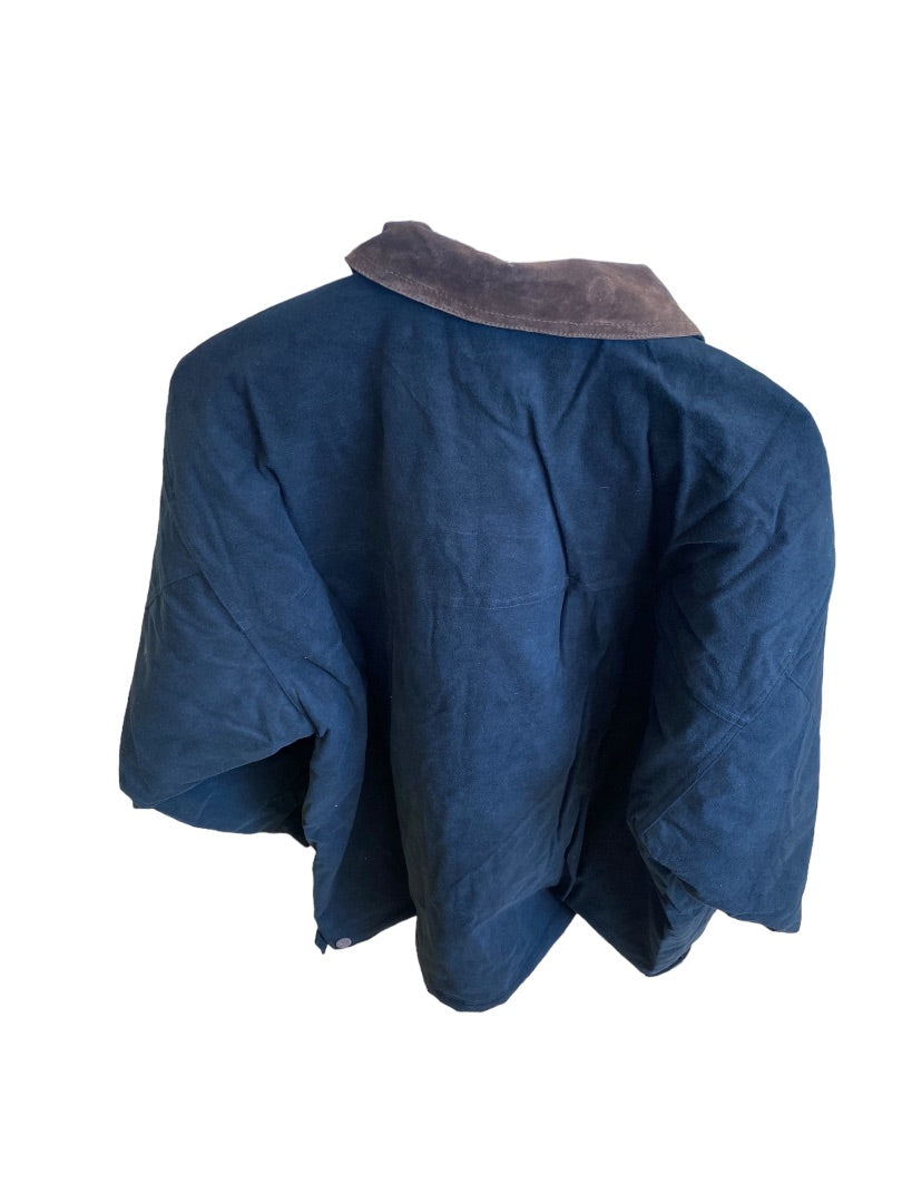 Men Winter Coat Black and Tan Suede Coller XL