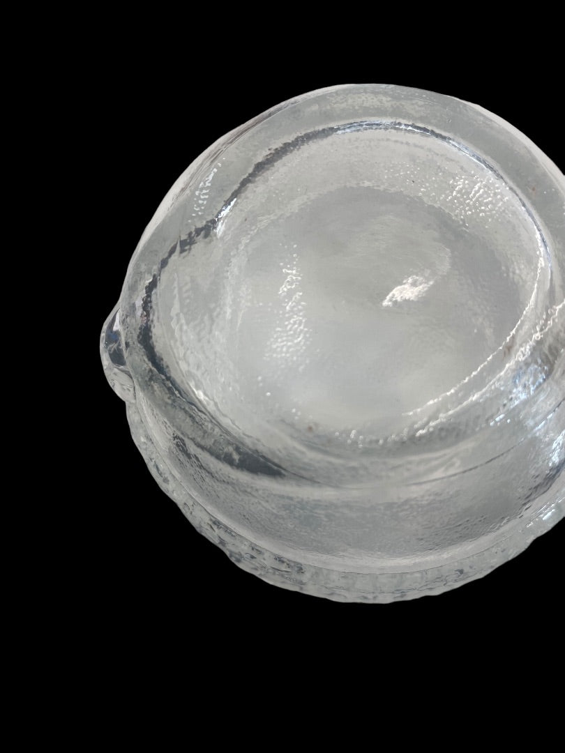 VINTAGE Clear Glass Santa St, Nick Canister Candy Jar Christmas