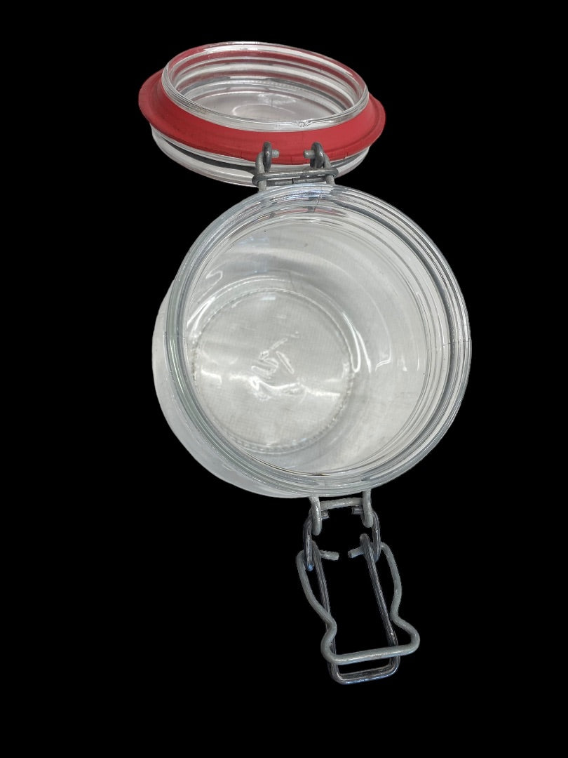 VINTAGE Niveau-De-Remplissage 1/2 Liter Glass Jar with Rubber Seal