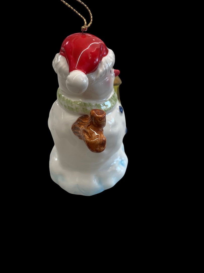 Ceramic Porcelain Vintage Snowman Christmas Tree Ornament
