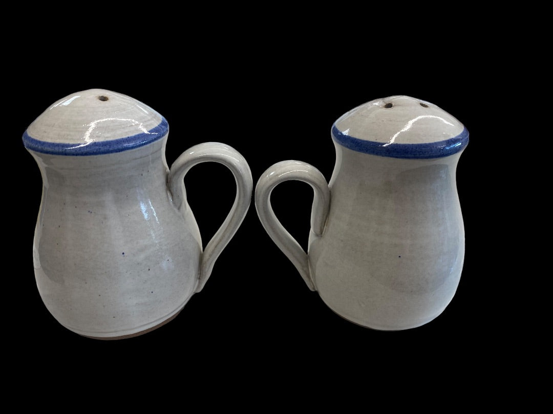 Vintage 1993 Land o' Lakes Feed Salt and Pepper Shakers Set Cenex Stoneware, 5"x