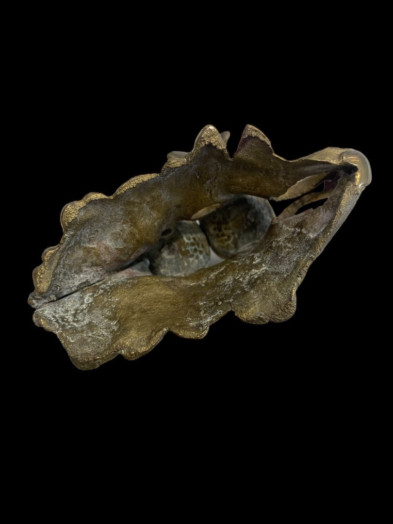 Vintage 1960s Brass Love Birds Perched On A Branch With Flowers Figurine