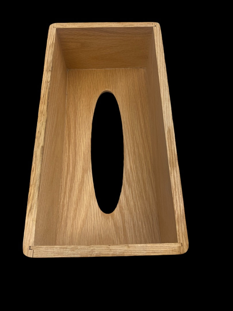 Vintage Oak Wood Tissue Box Dispenser Rectangle