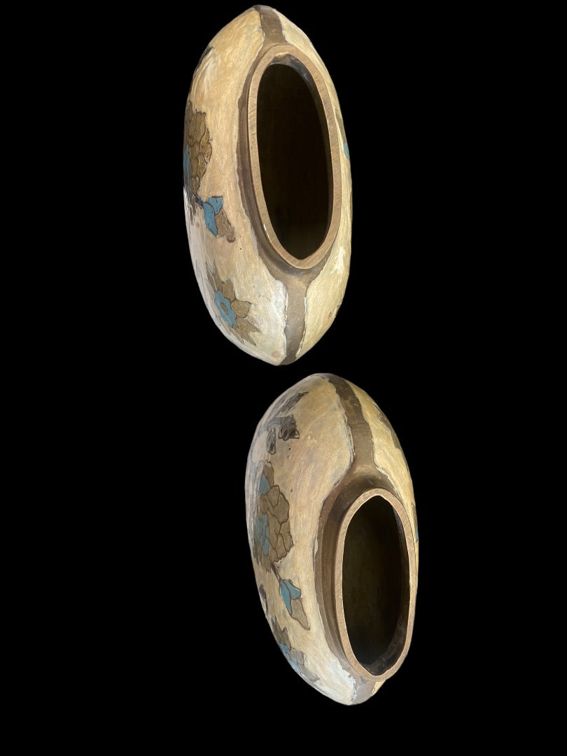 Heavy Brass Painted Vases