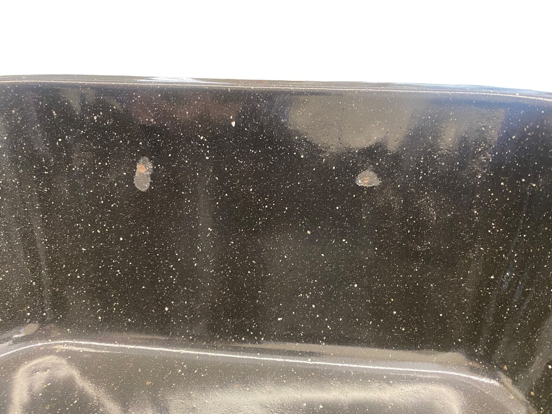 Vintage 16 in Rectangle Roaster Black Specked Enamel with Lid