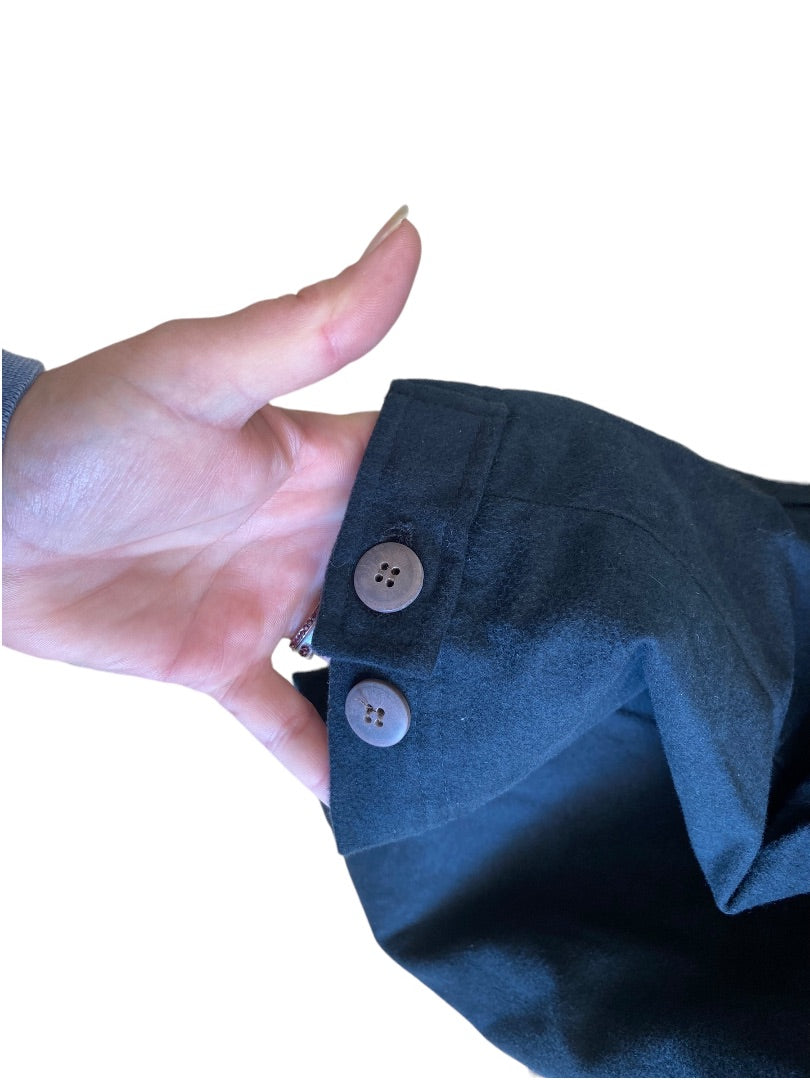 Men Winter Coat Black and Tan Suede Coller XL