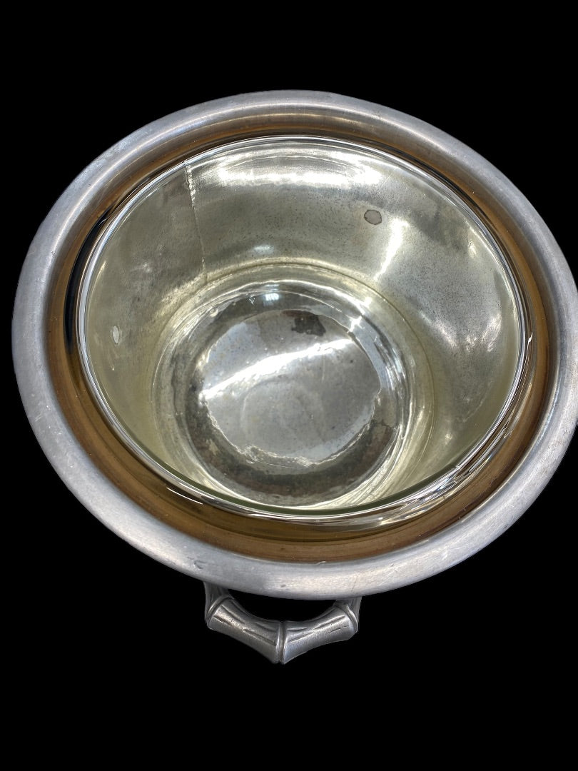 VINTAGE Everlast Forged Hammered Aluminum Bamboo Ice Bucket