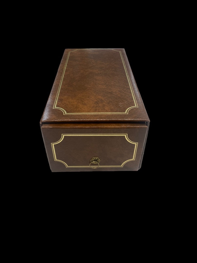 Vintage Holson Brown & Gold Memory Box 3.5x5 Pictures