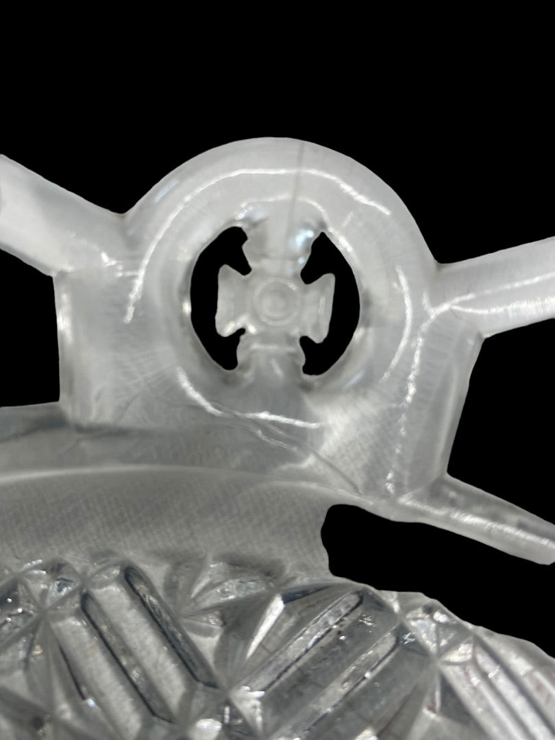 Vintage EAPG Clear Glass Plate German Iron Cross Edge