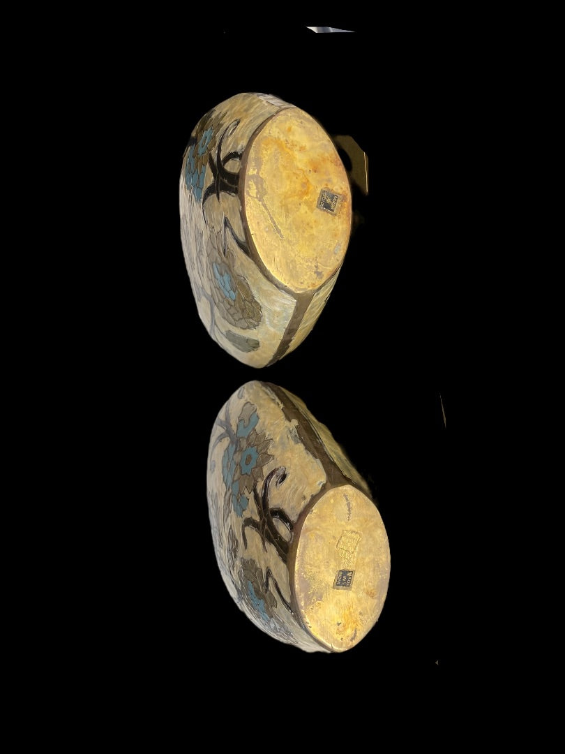 Heavy Brass Painted Vases