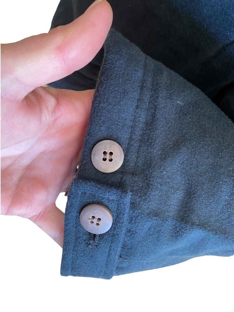 Men Winter Coat Black and Tan Suede Coller XL