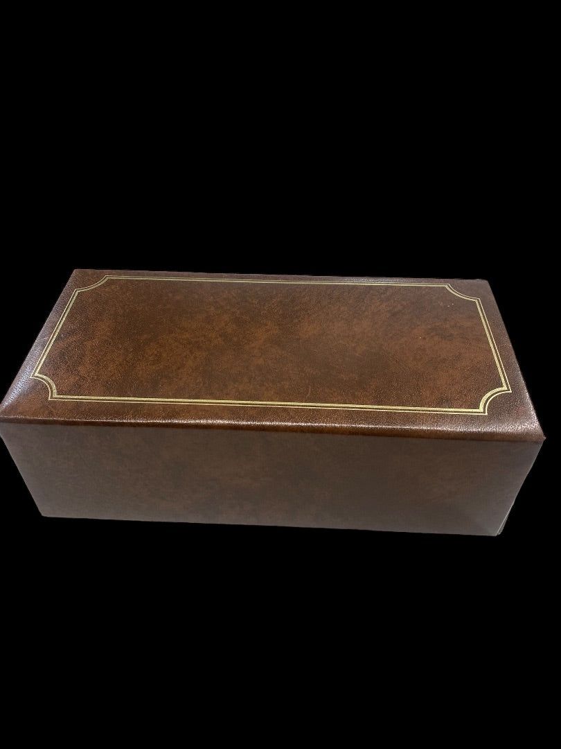 Vintage Holson Brown & Gold Memory Box 3.5x5 Pictures