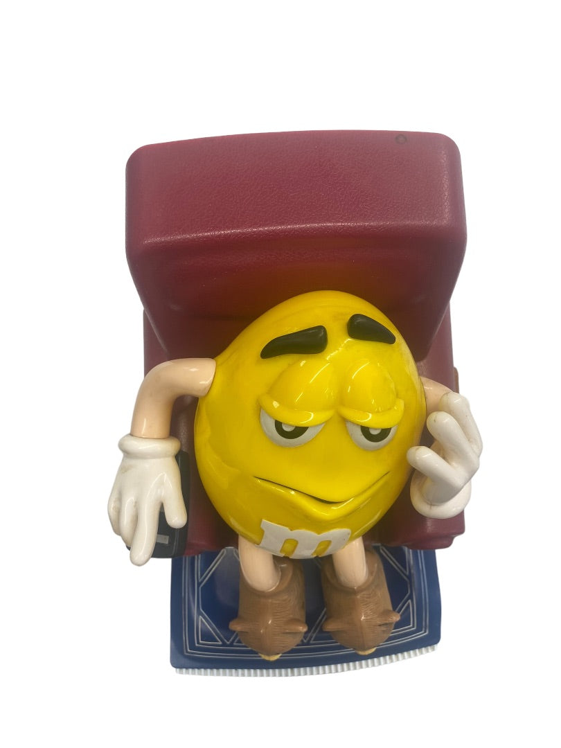 VINTAGE 1999 M&M Collectable Candy Dispenser Couch Potato Mr. Yellow