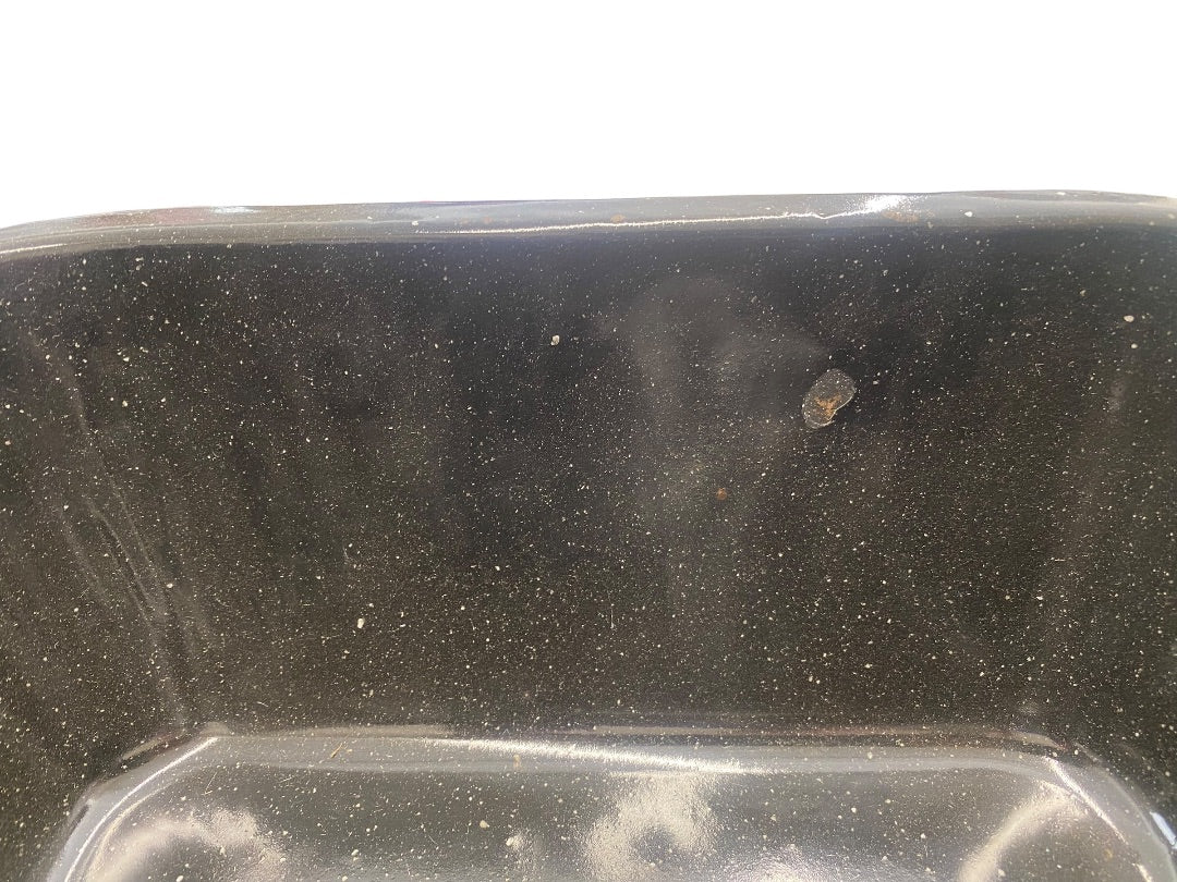 Vintage 16 in Rectangle Roaster Black Specked Enamel with Lid