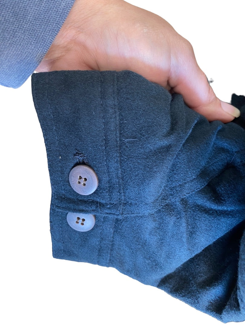 Men Winter Coat Black and Tan Suede Coller XL