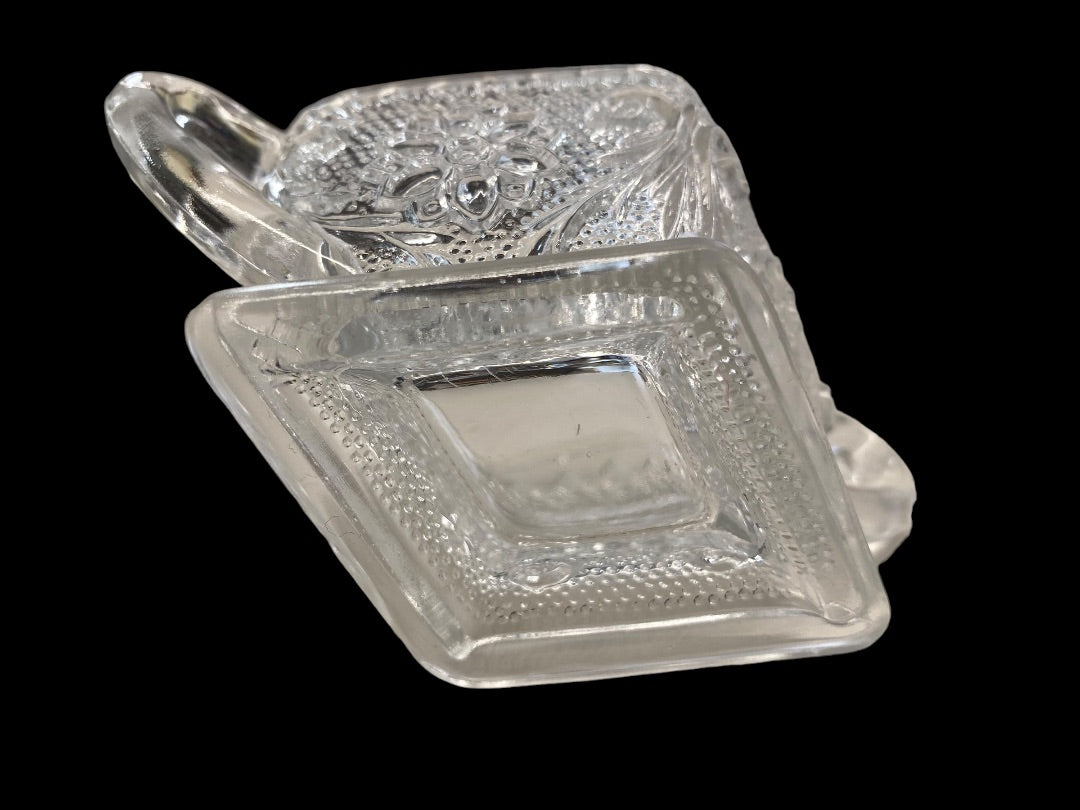Crystal Clear Indiana Glass Cream & Sugar, 7"x5"x3.25"