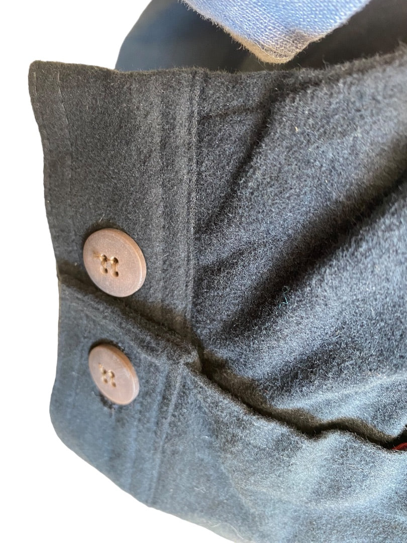 Men Winter Coat Black and Tan Suede Coller XL